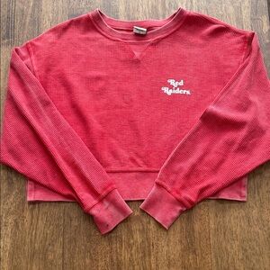 Red Raiders Women's Red Sweater Crop Top